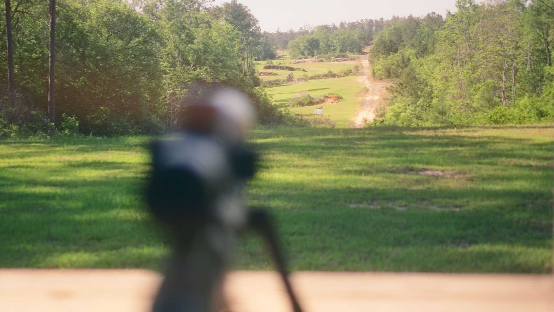 Rife looking down Silver Creek Range's 1,000 yard range.